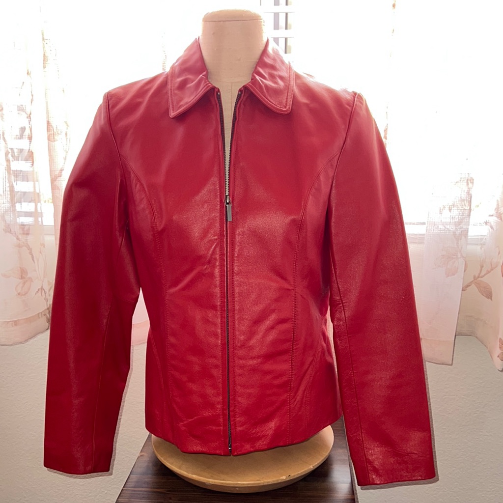 Nwot  Colebrook Tomatoes Red Leather Jacket